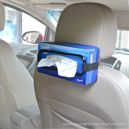 Car headrest tissue holder